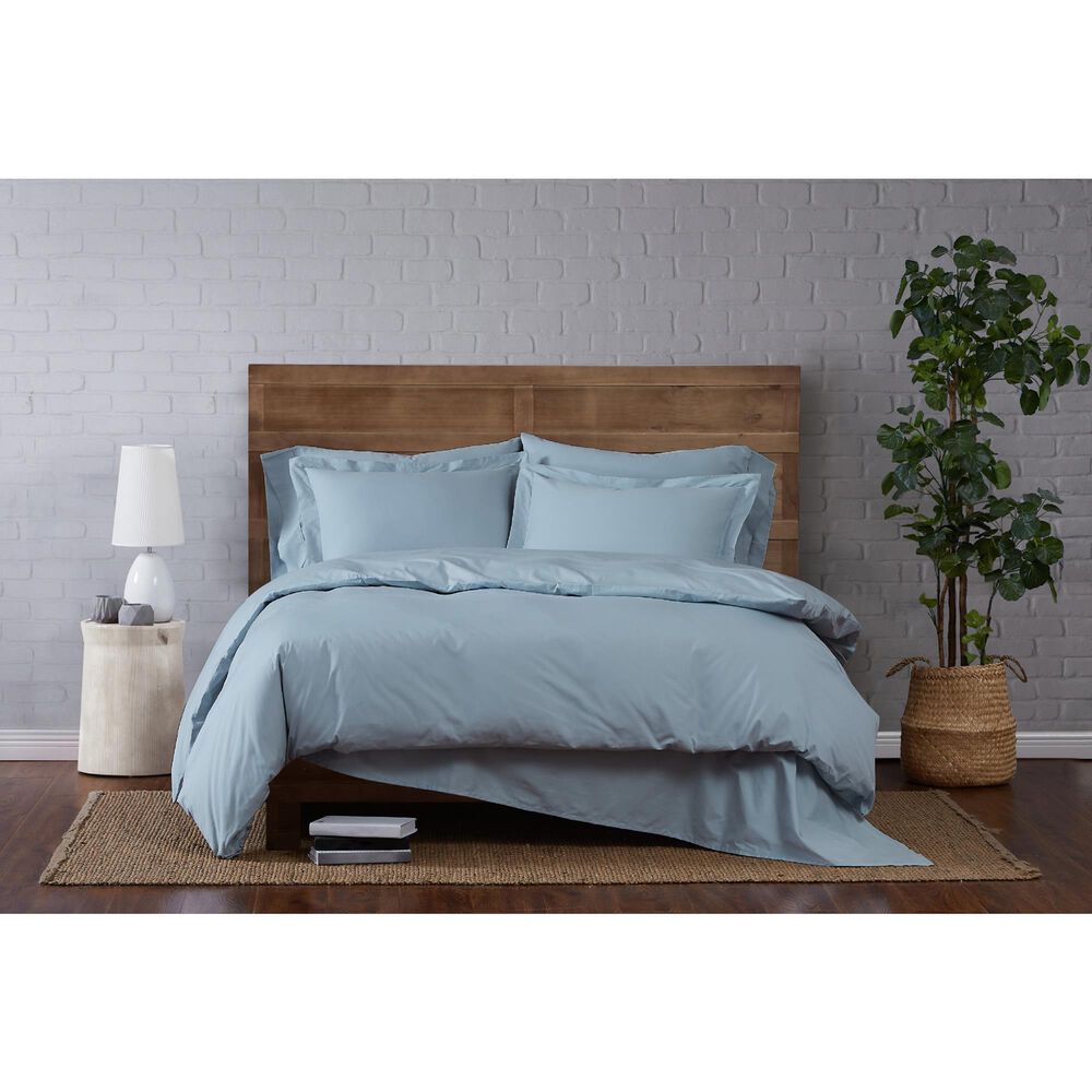 Cannon Solid Percale Grey 2 Piece Twin Duvet Set