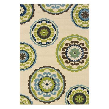 Oriental Weavers Caspian 859J 1"9" x 3"9" Ivory Scatter Rug, , large