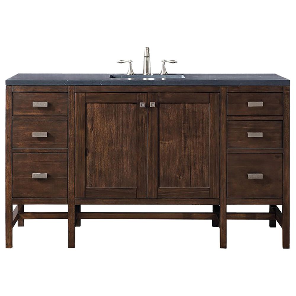 James Martin Addison 60&quot; Single Bathroom Vanity in Mid Century Acacia with 3 cm Charcoal Soapstone Quartz Top, , large