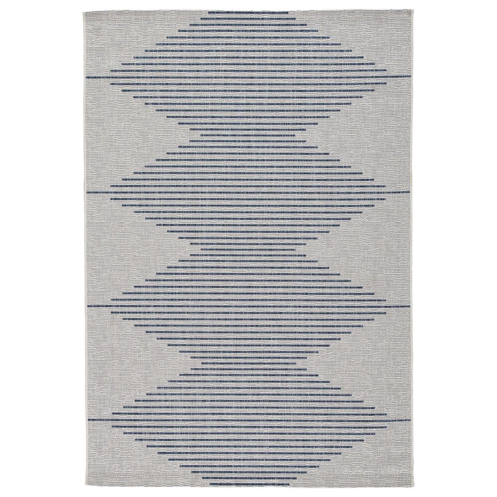 Signature Design by Ashley Alverno 7"10" x 10"2" White and Blue Indoor/Outdoor Area Rug, , large