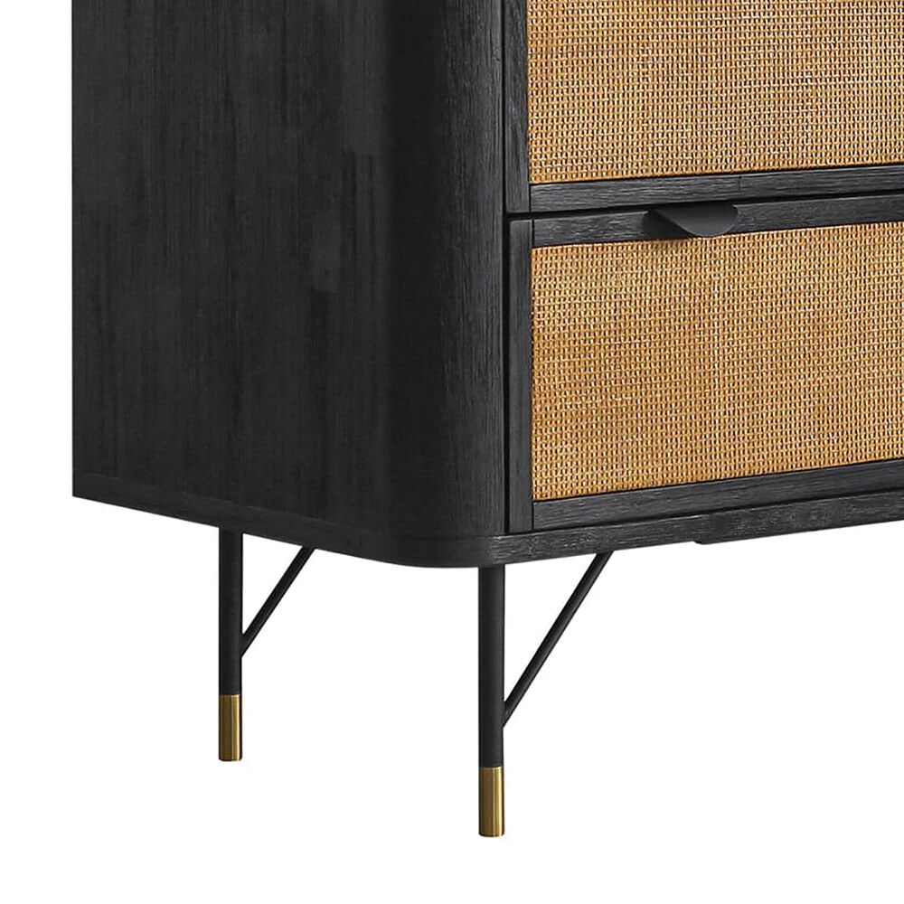 Blue River Saratoga 6 Drawer Dresser in Black Acacia with Rattan, , large