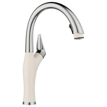 Blanco Artona Pull-Down Faucet in PVD Steel and Soft White, , large