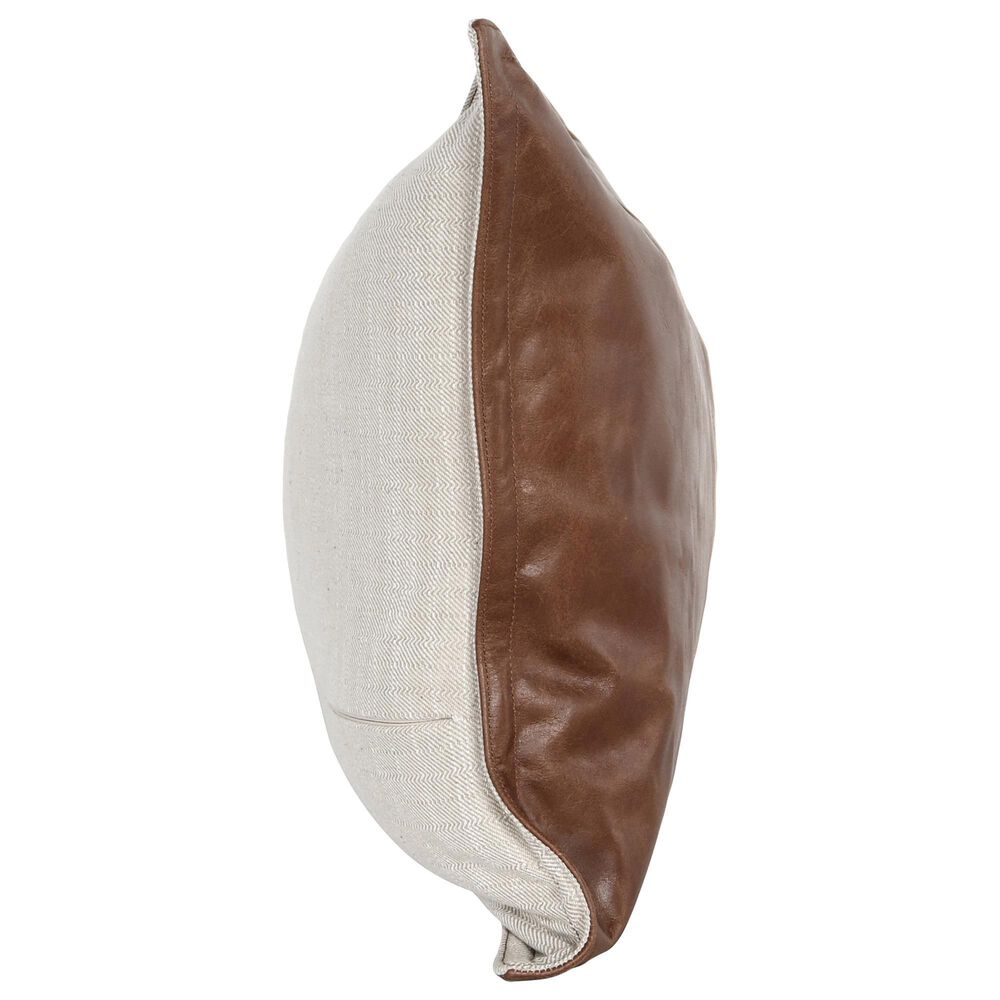 Classic Home Kona 14&quot; x 26&quot; Leather Pillow in Brown, , large