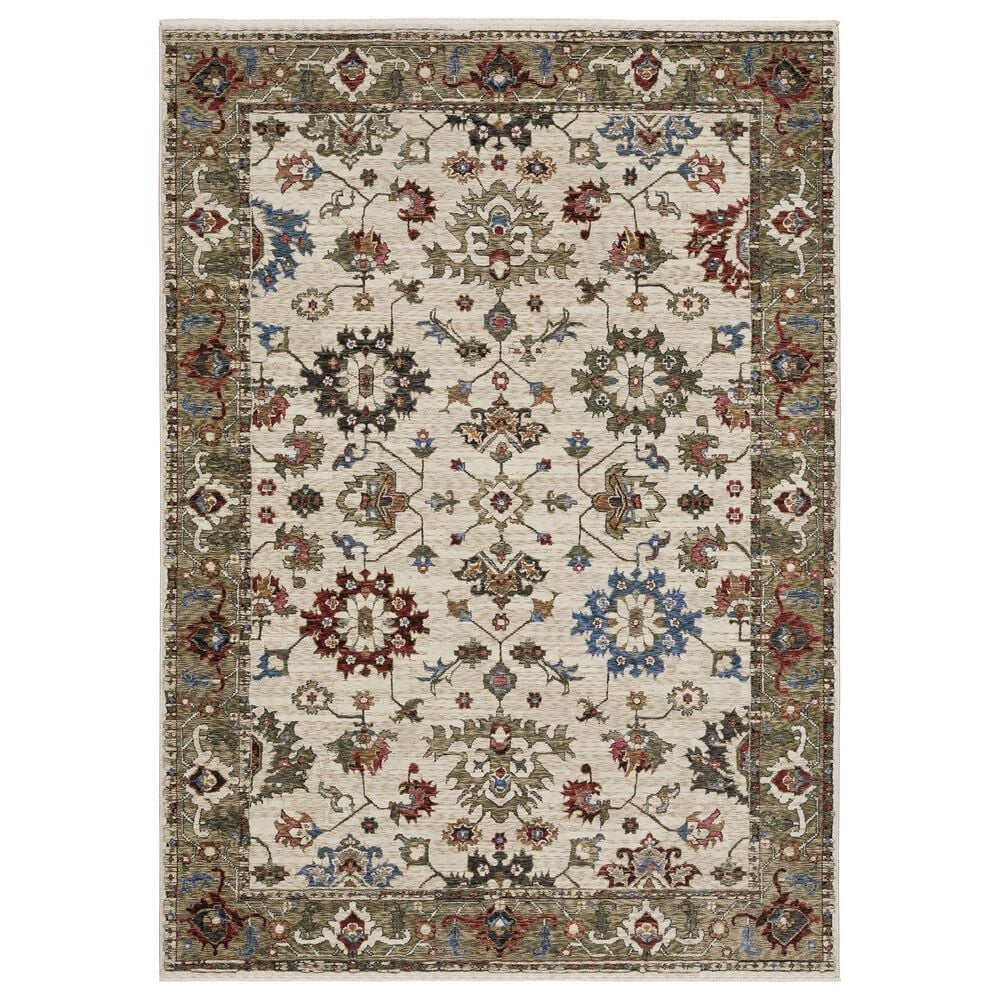 Oriental Weavers Hastings HA03W 3"10" x 5"5" Ivory Area Rug, , large