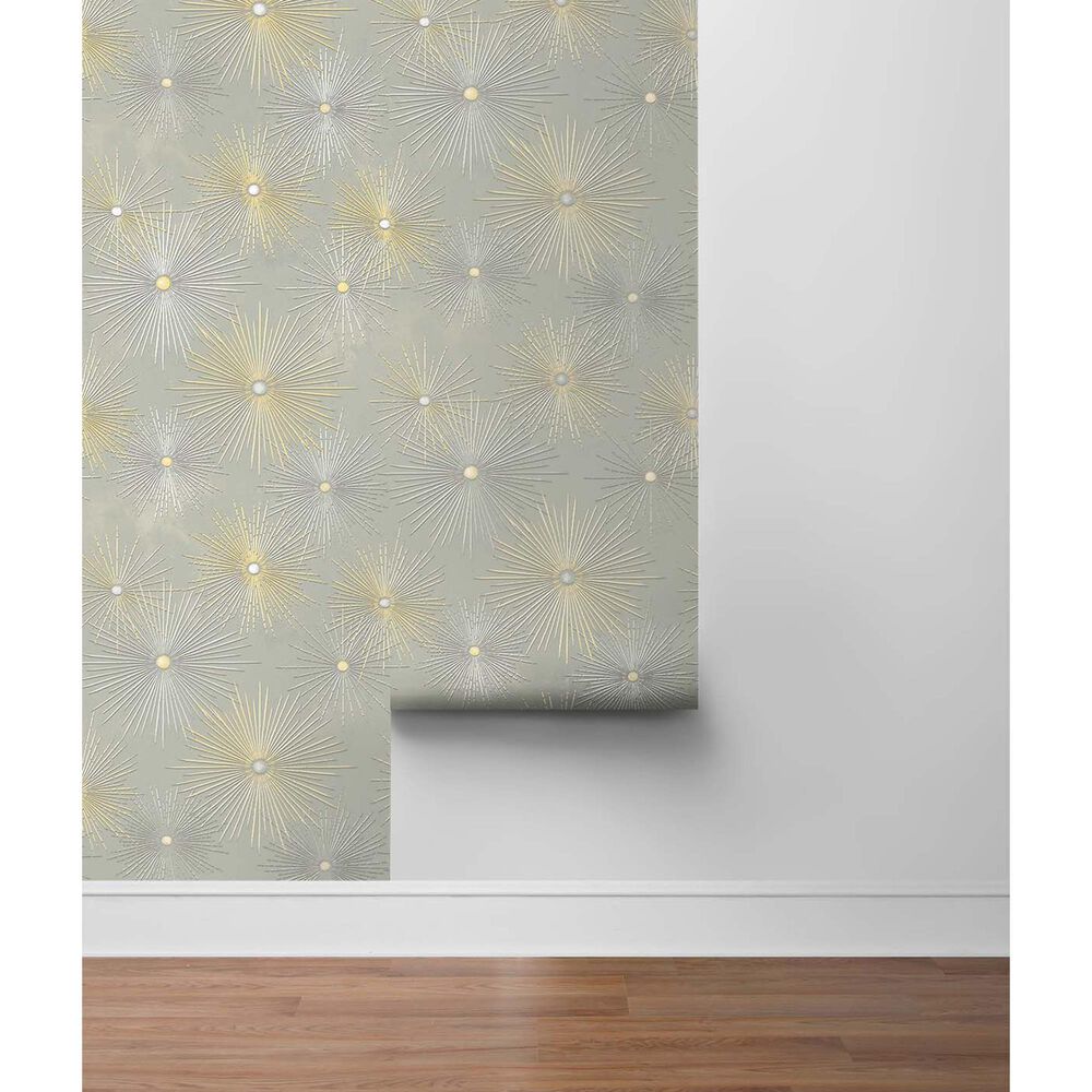 NextWall Starburst Geo 216" x 20.5" Peel and Stick Wallpaper in