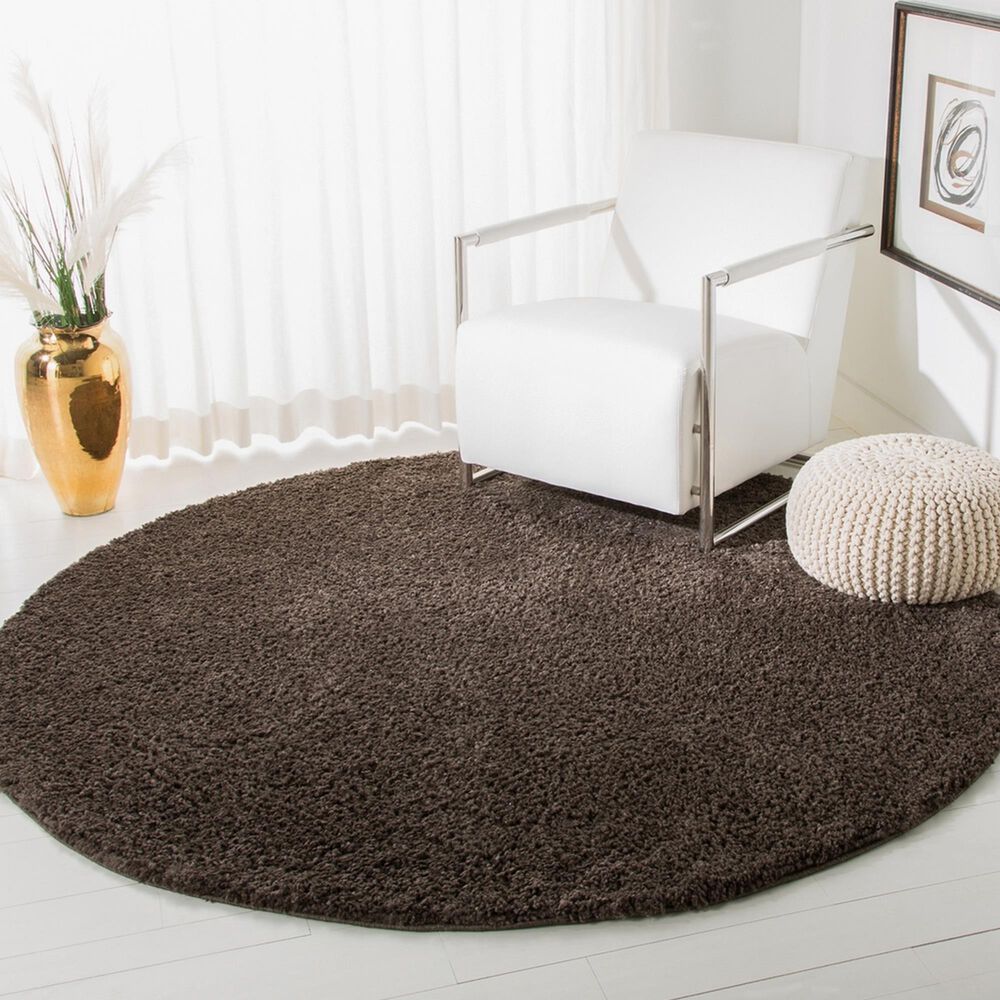 Safavieh August Shag 9&#39; Round Brown Area Rug, , large