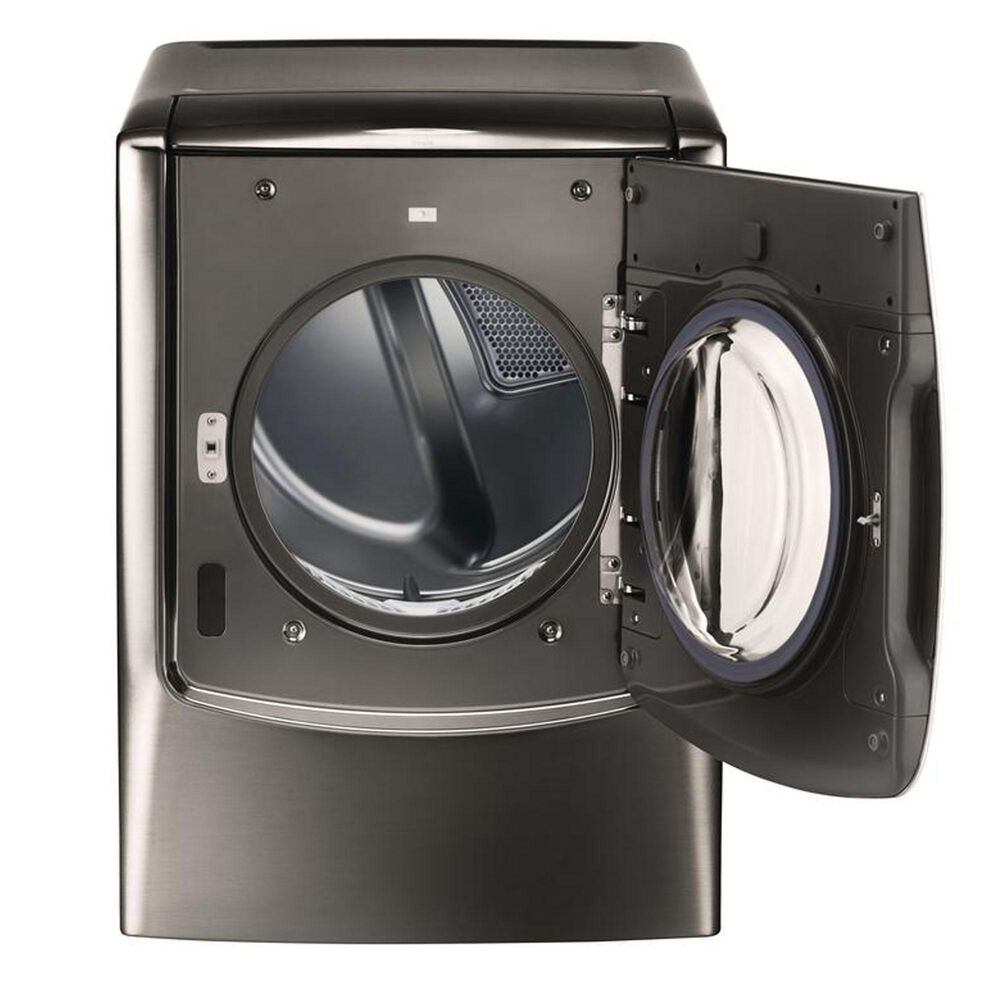LG 5.8 Cu Ft. Mega Capacity Washer and 9.0 Cu. Ft. Electric Dryer w/ Steam - Black Stainless Steel, , large