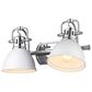 Golden Lighting Duncan 2-Light Bath Vanity in Chrome/White, , large