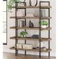 Signature Design by Ashley Montia 76" Bookcase in Light Brown and Gunmetal Gray, , large