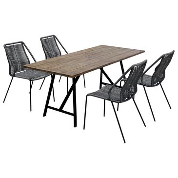 Blue River Koala and Clip 5-Piece Patio Dining Set in Black, Gray and Light Eucalyptus, , large