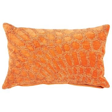 Jeffan International Alden 13" x 21" Embroidered Lumbar Pillow in Tangerine, , large