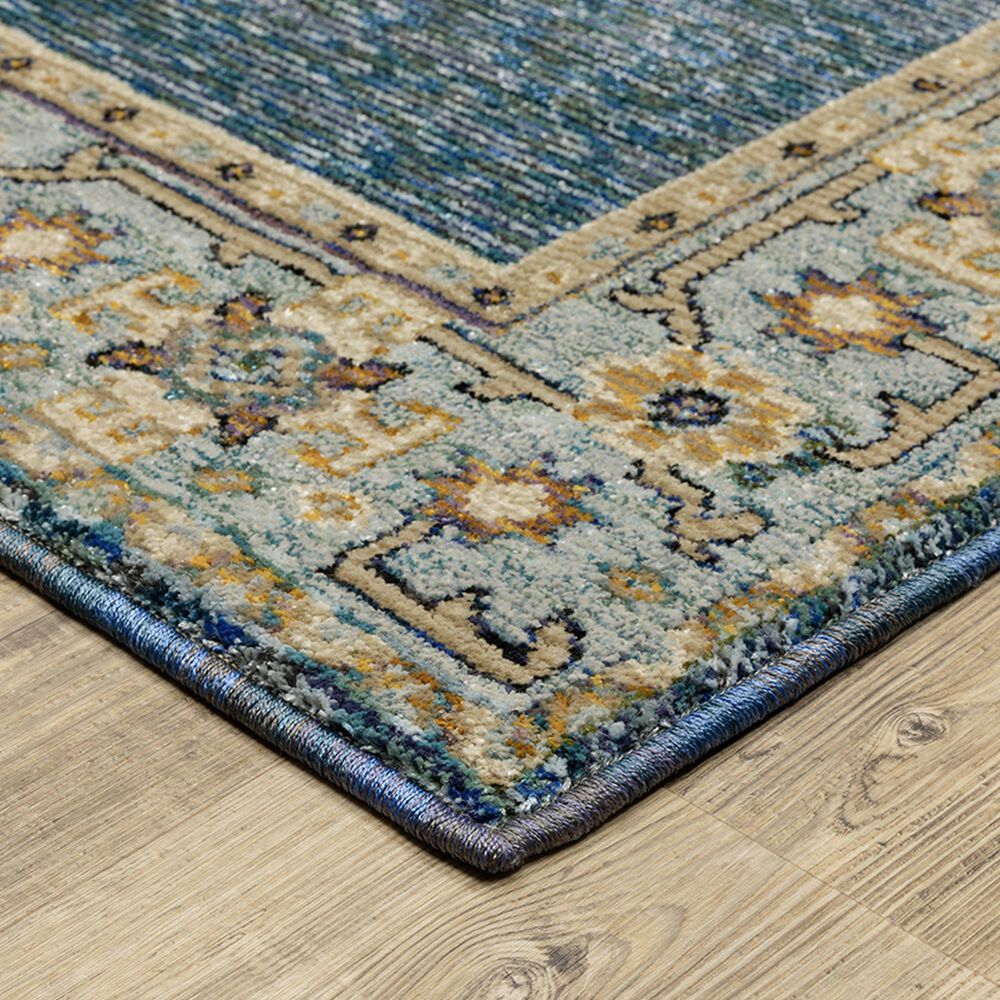 Oriental Weavers Andorra 2&#39;6&quot; x 12&#39; Blue and Gold Runner, , large