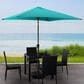 CorLiving 9" Square Tilting Patio Umbrella in Turquoise Blue, , large