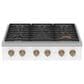 Cafe 36" Natural Gas Rangetop with 6-Burner in Matte White and Brushed Bronze, , large