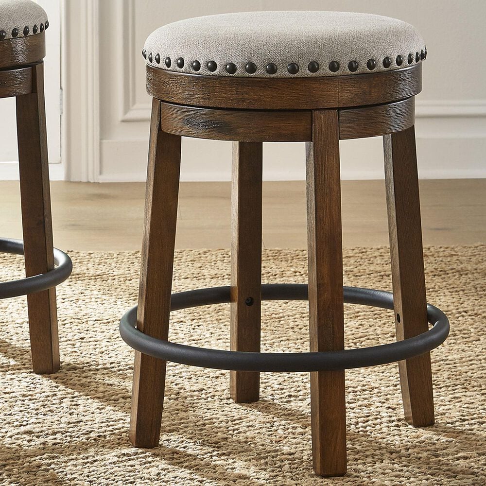 Signature Design by Ashley Valebeck 24&quot; Backless Counter Stool in Brown and Black, , large