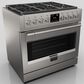 Fulgor Milano Sofia 5.7 Cu. Ft. 36" Professional Dual Fuel Range in Stainless Steel, , large