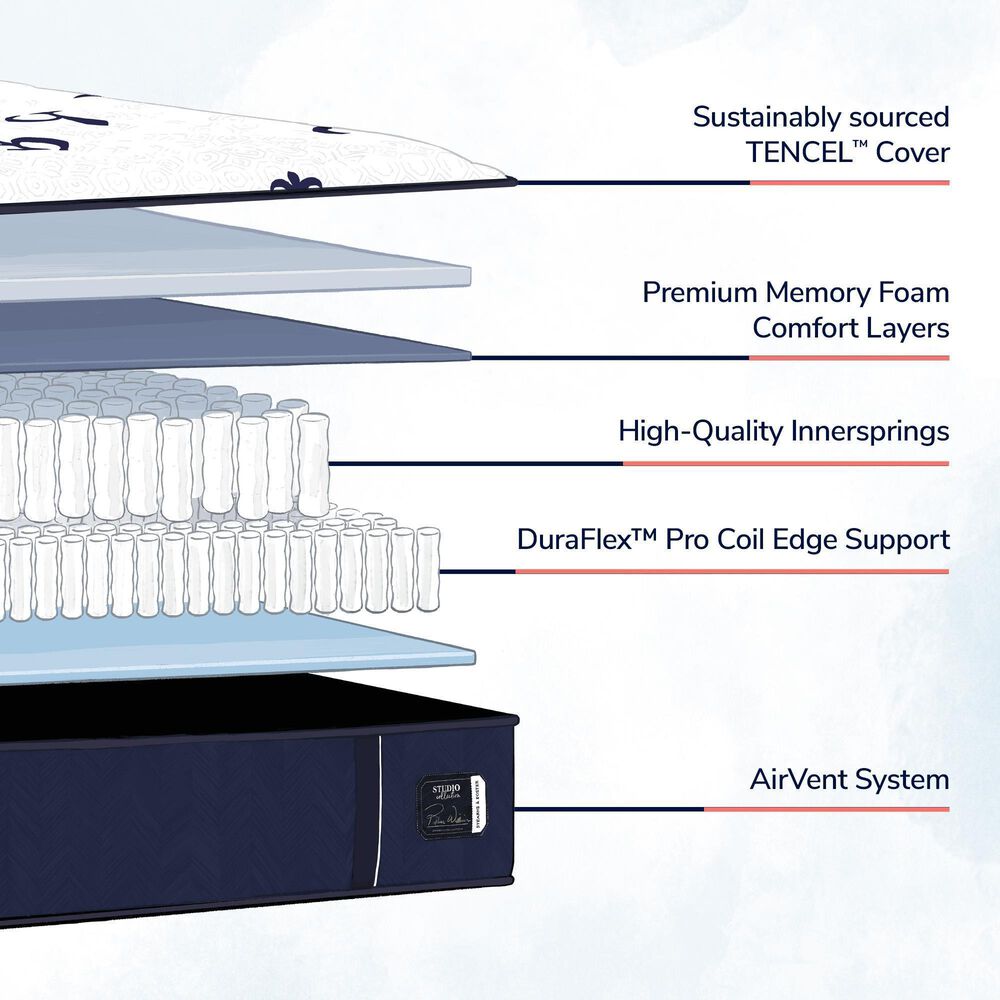 Stearns and Foster Studio Medium Twin XL Mattress with Low Profile Box Spring, , large