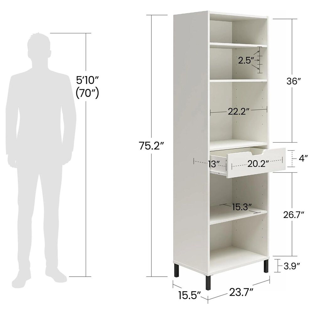 Closet Evolution 35 in. x 14 in. Classic White Wood Shelves (2