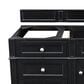 James Martin Brittany 60" Single Bathroom Vanity in Black Onyx with 3 cm Eternal Jasmine Pearl Quartz Top and Rectangle Sink, , large