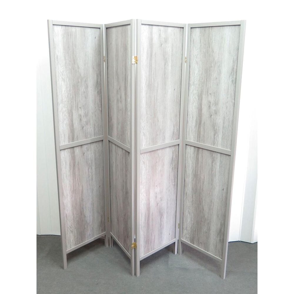 Pacific Landing 4 Panel Folding Screen in Gray, , large