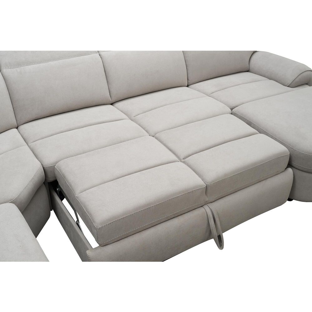 Vogue Home Furnishings 4-Piece Power Left-Facing Reclining Sectional with  Chaise in Dove Gray