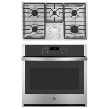 GE Appliances 2-Piece Kitchen Package with 30" Smart Built-In Single Wall Oven and 36" Gas Cooktop in Stainless Steel, , large