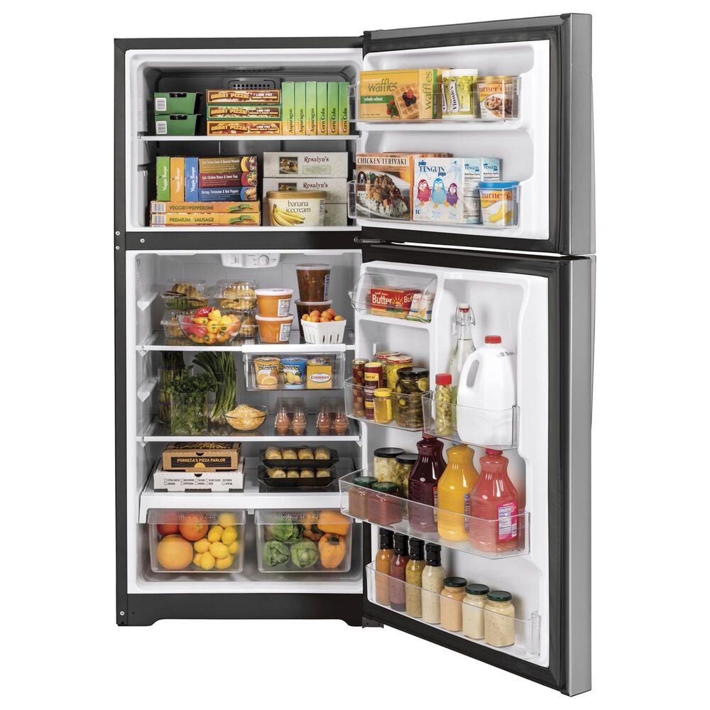 GE Appliances 21.9 Cu. Ft. Top Freezer Refrigerator in Fingerprint Resistant Stainless Steel, , large