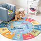 Safavieh Kids Playhouse KPH224M 5" Round Blue and Green Rug, , large