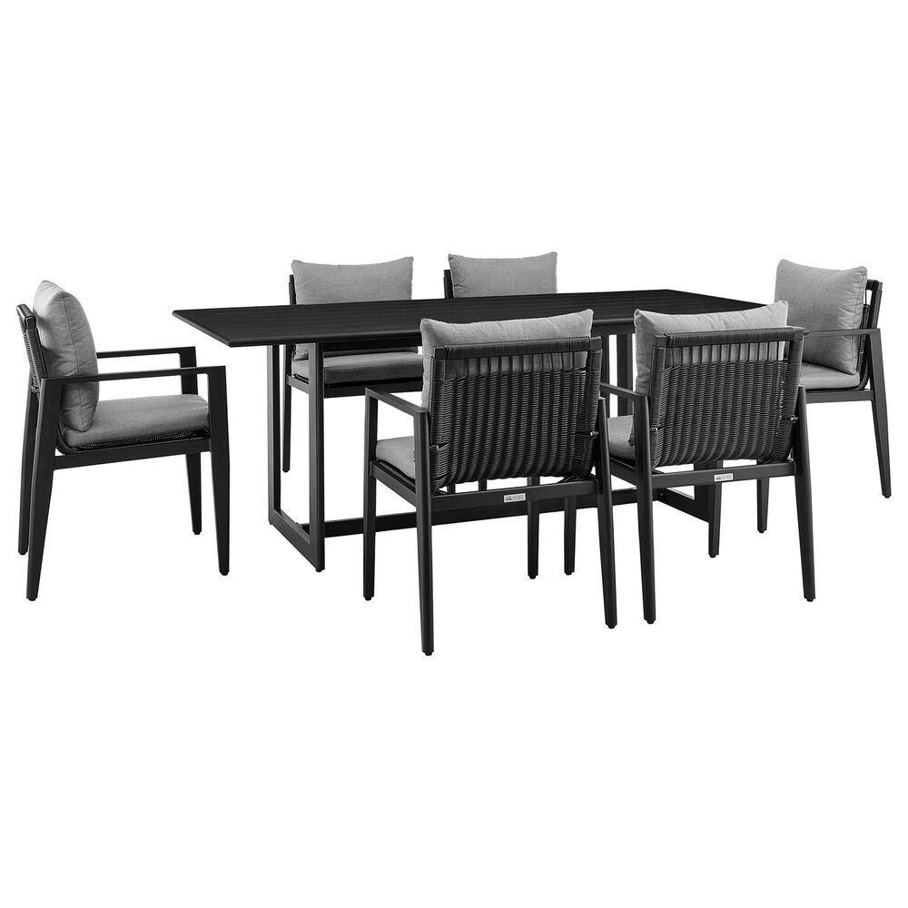 Blue River Grand 7-Piece Patio Dining Table Set in Black - Table Only, , large