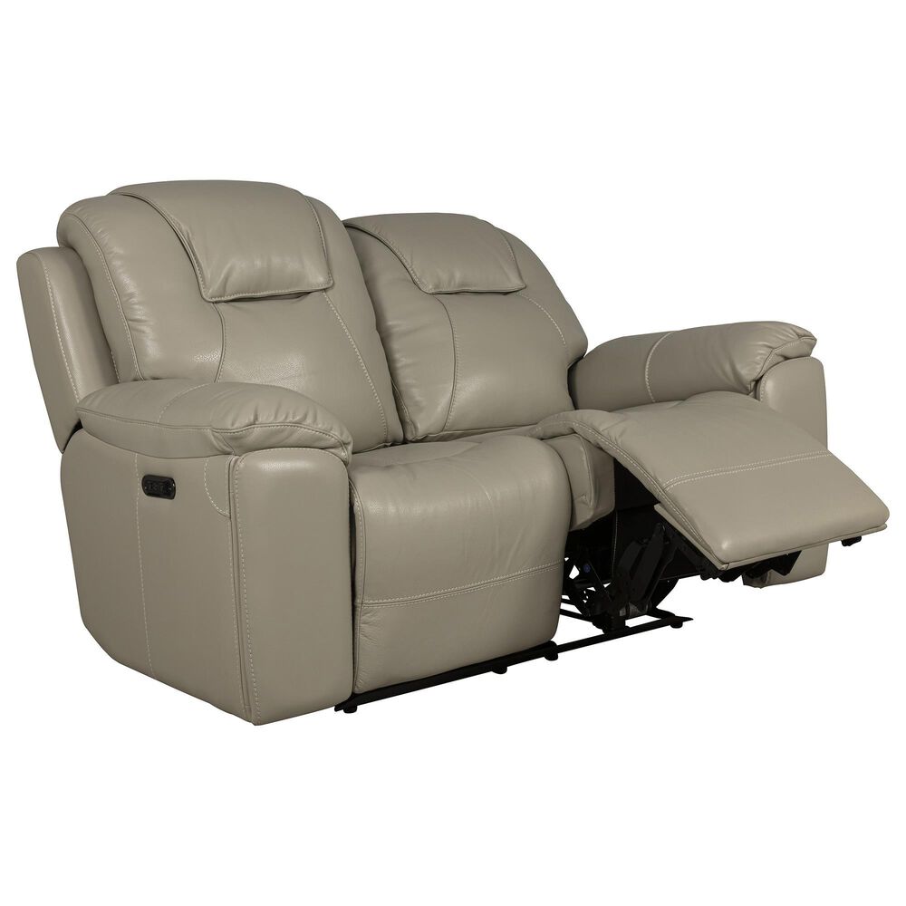 Bassett Chandler Power Reclining Loveseat with Power Headrest in Linen, , large