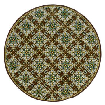 Oriental Weavers Caspian 1005D 7"10" Round Brown Area Rug, , large