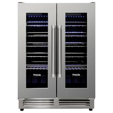 Thor Kitchen 24" Dual Zone Built-in Wine Cooler in Stainless Steel, , large