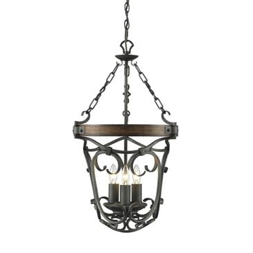 Golden Lighting Madera 3-Light Pendant in Black Iron, , large