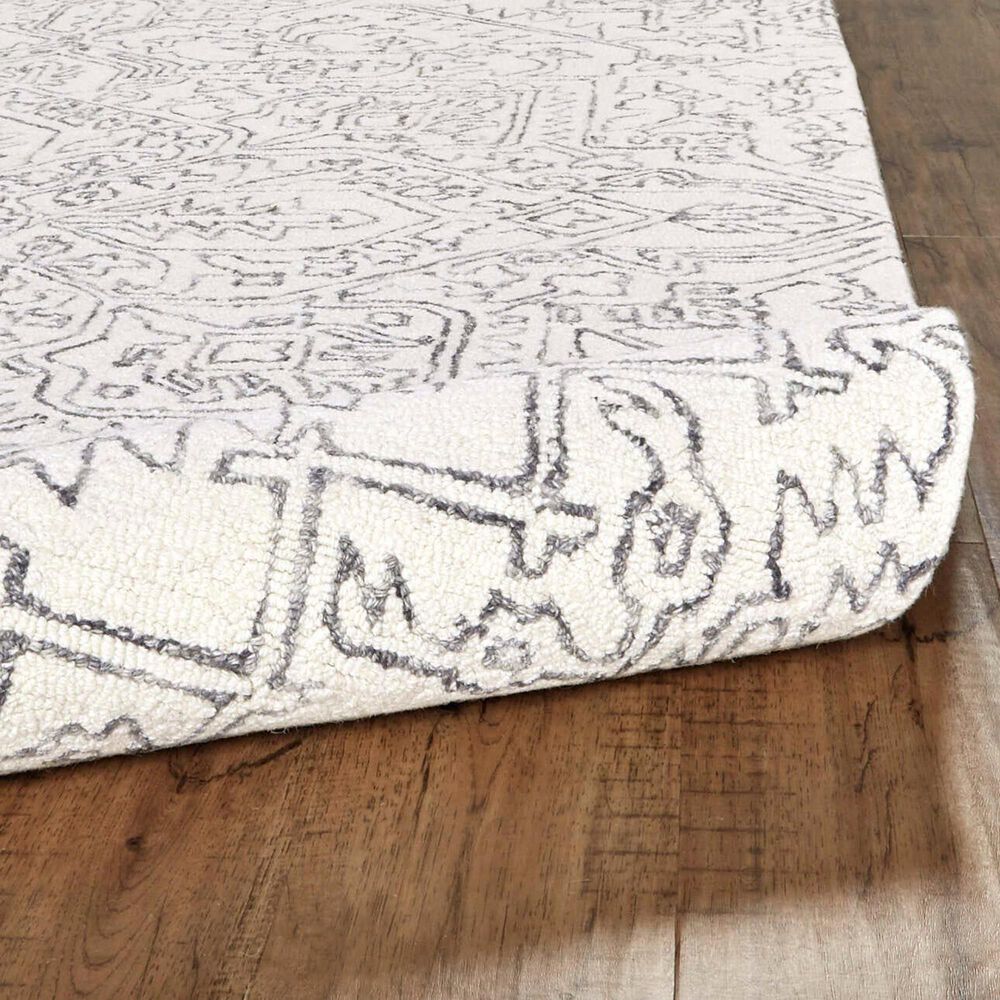 Feizy Rugs Belfort 5&#39; x 8&#39; Ivory and Charcoal Area Rug, , large