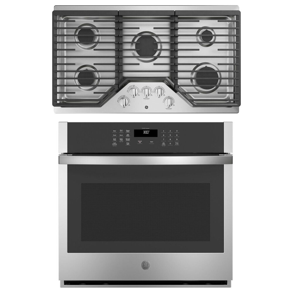 GE Appliances 2-Piece Kitchen Package with 30" Single Wall Oven and 36" Gas Cooktop in Stainless Steel, , large