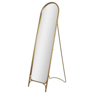 Maple and Jade Arched Freestanding Foldable Floor Mirror in Gold, , large