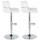 Lumisource Cinch Claire Swivel Adjustable Bar Stool with White Cushion in Chrome (Set of 2), , large
