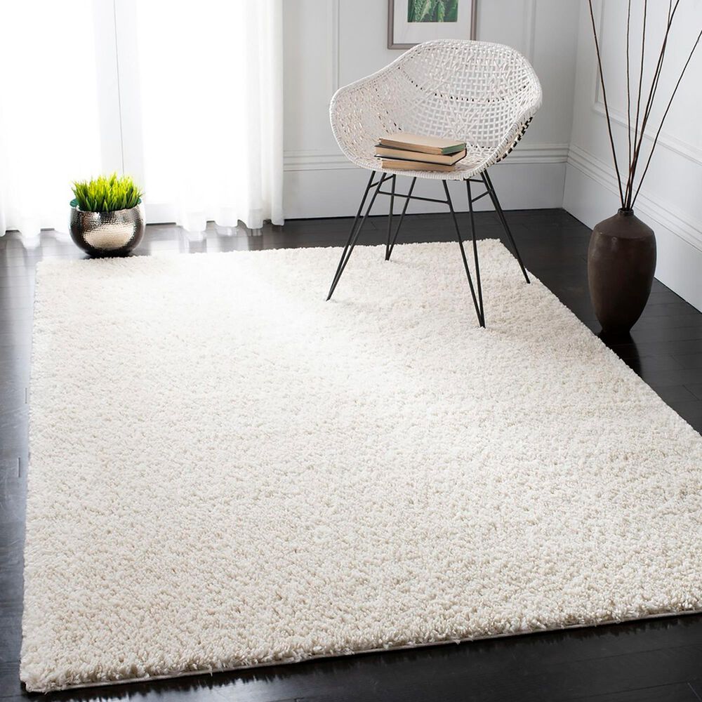 Safavieh August Shag AUG900C 5&#39;3&quot; x 7&#39;6&quot; Ivory Area Rug, , large