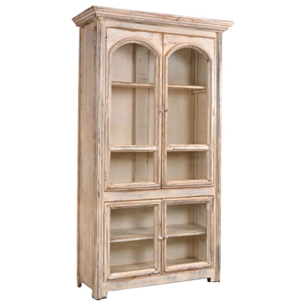 Sunset Bay Venecia 86" Tall Curio Cabinet in Antique White, , large