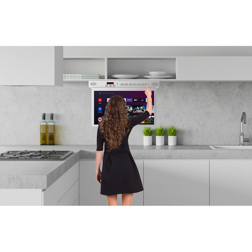 Sylvox 15.6&quot; Smart Under Cabinet TV for Kitchen in Silver, , large