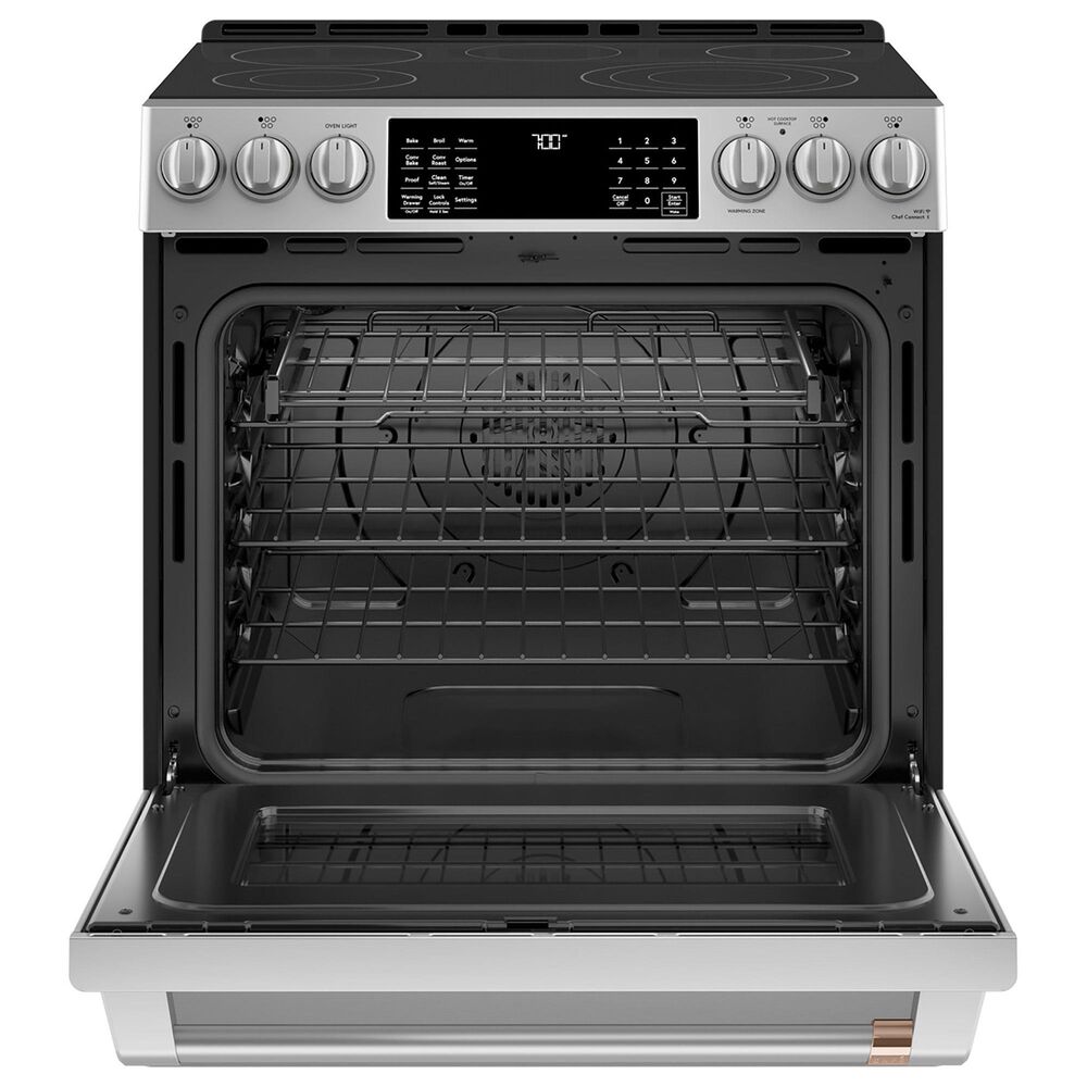GE CAFE 2-Piece Kitchen Package with 30&quot; Slide-In Range and 1.7 Cu. Ft. Microwave Oven in Stainless Steel, , large