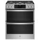 GE Profile 30" Slide-In Front-Control Double Oven Range in Fingerprint Resistant Stainless Steel, , large