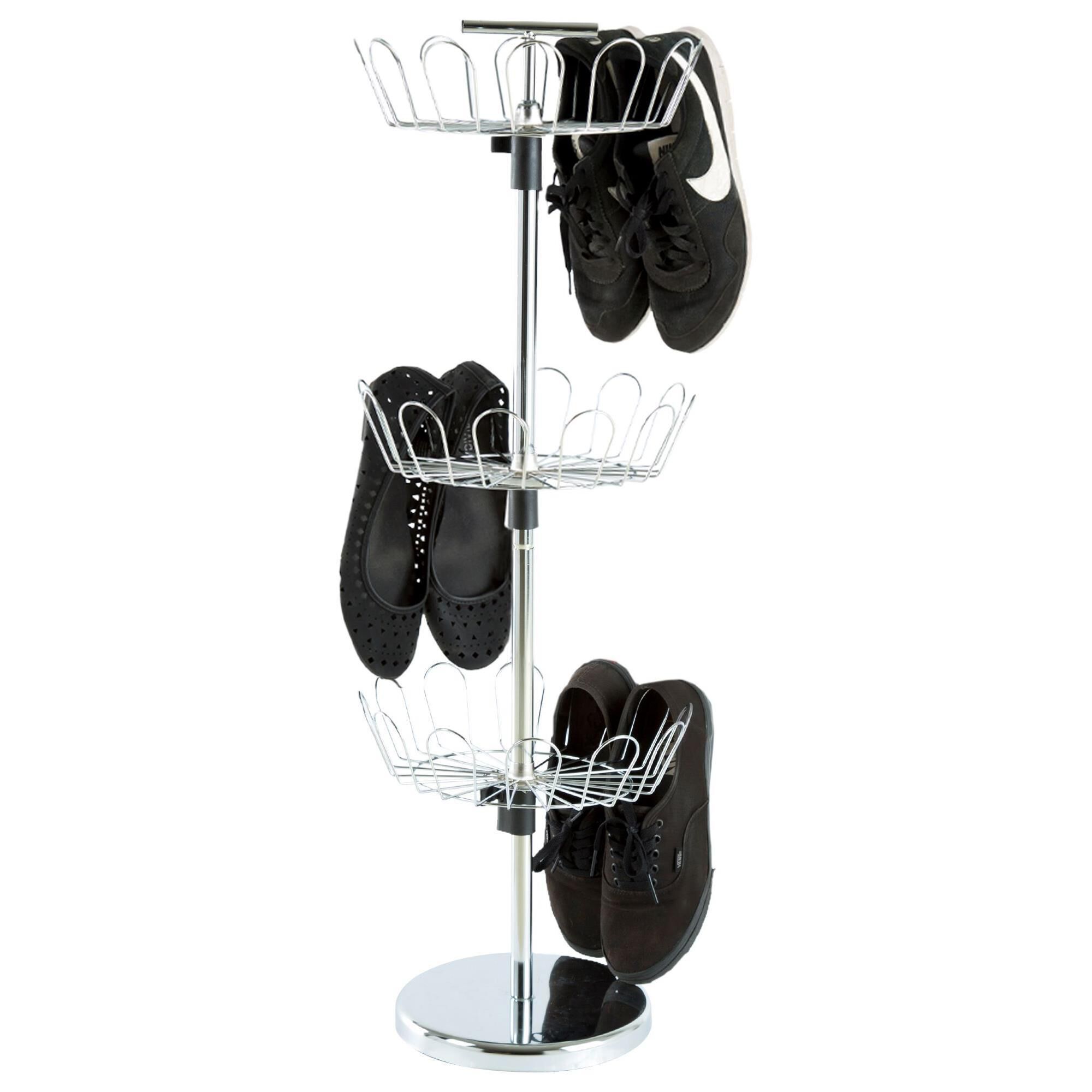 Timberlake 3 Tier Rotating Shoe Tower in Chrome NFM