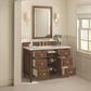 James Martin Lorelai 48" Single Vanity in Mid-Century Walnut with 3 cm Eternal Jasmine Pearl Quartz Top, , large