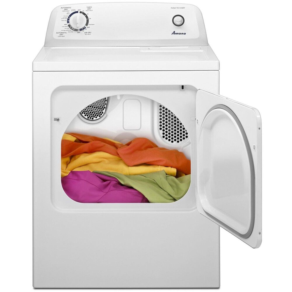 Amana Top Load Washer with High-Efficiency Agitator and 6.5 Cu. Ft. Electric Dryer Laundry Pair in White , , large
