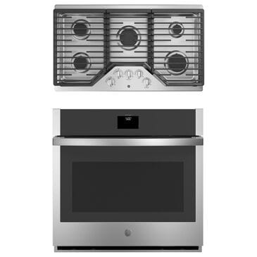 GE 2-Piece Kitchen Package with 30" Smart Built-In Single Wall Oven with No Preheat Air Fry and 36" Gas Cooktop in Stainless Steel, , large