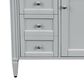 James Martin Brittany 30" Single Bathroom Vanity in Urban Gray with 3 cm Carrara White Marble Top and Rectangle Sink, , large