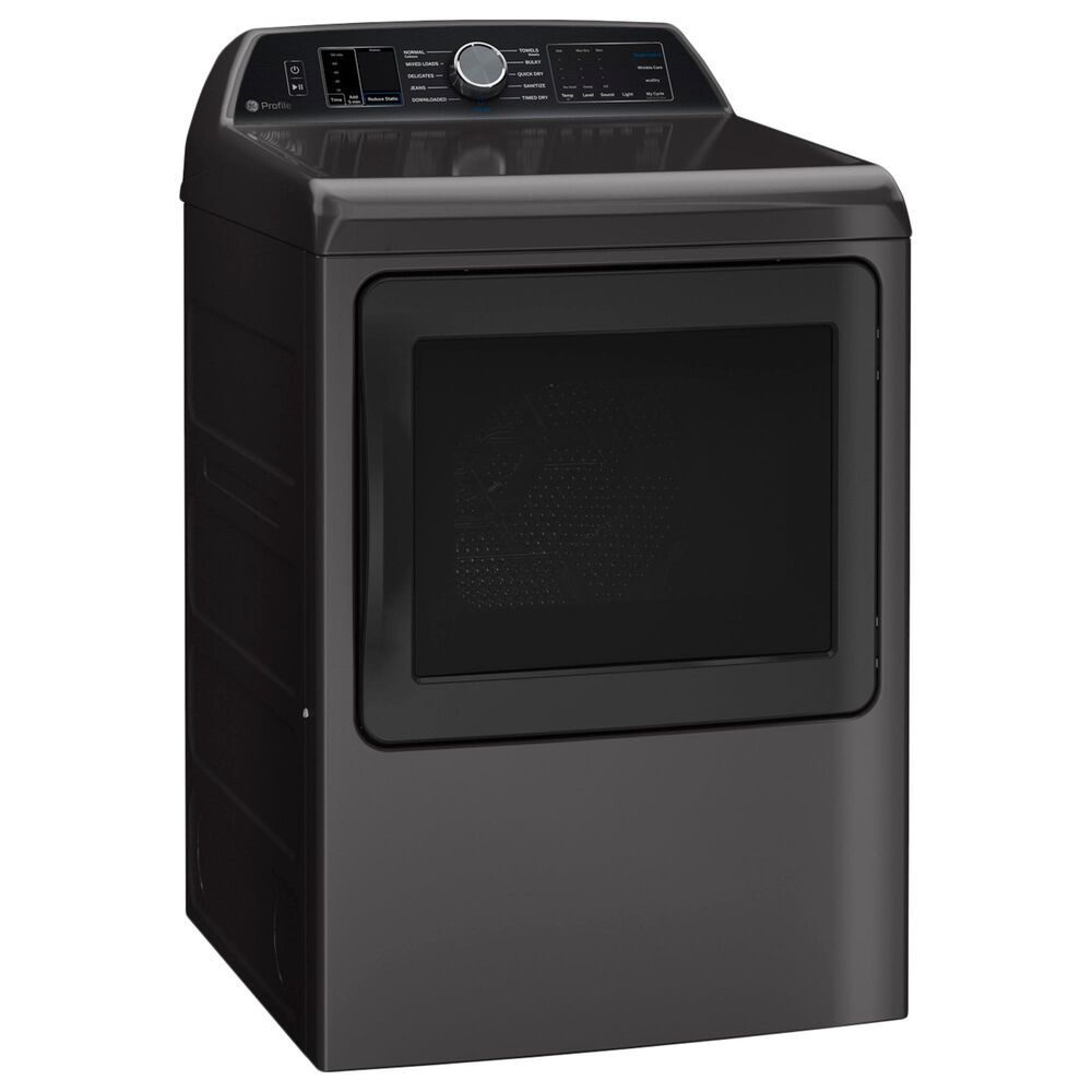 GE Profile  5.4 Cu. Ft. Top Load Washer and 7.4 Cu. Ft. Smart Gas Dryer Laundry Pair in Diamond Gray, , large