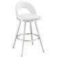 Blue River Charlotte Swivel Counter Stool with White Cushion in Brushed Stainless Steel, , large