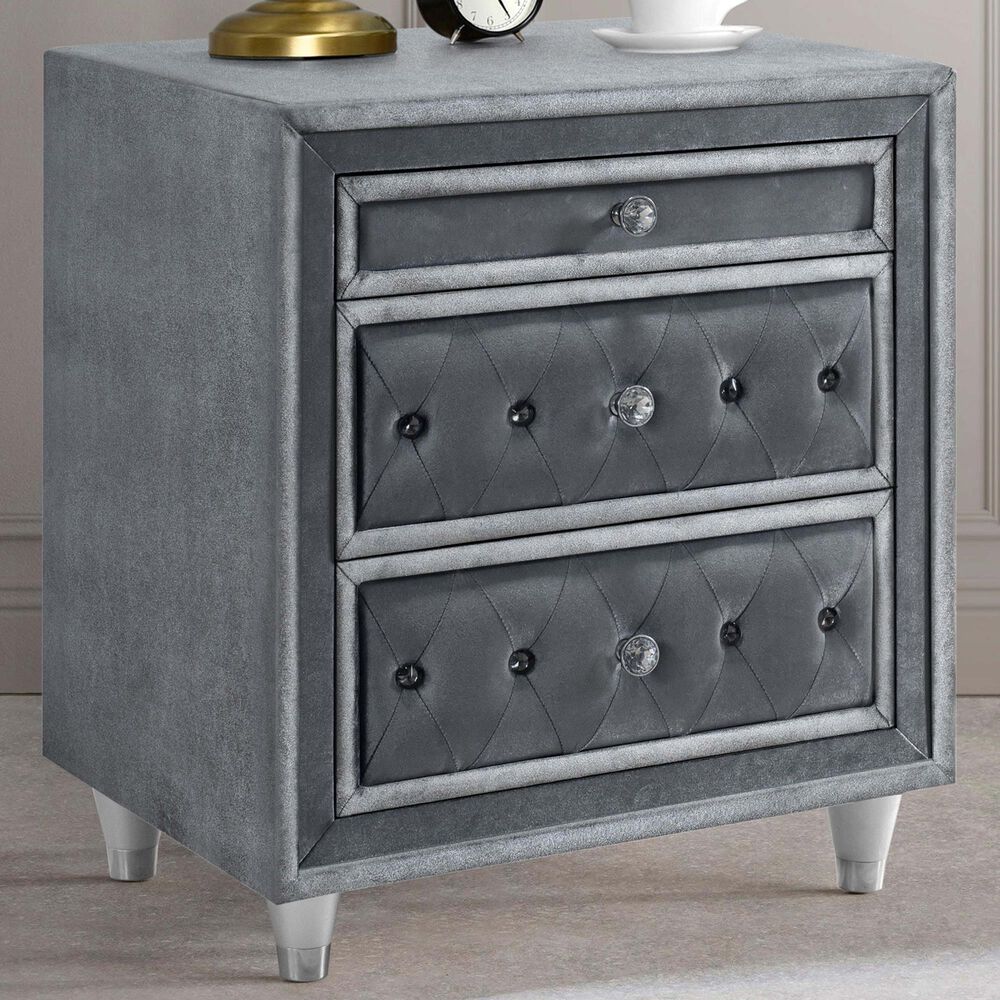 Pacific Landing Antonella 3-Drawer Nightstand in Grey, , large